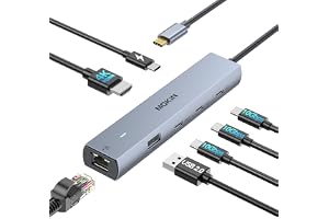 MOKiN USB-Cハブ 7-in-1 多機能アダプターMac・Windows両対応 4K HDMI出力、100W PD高速充電、USB 3.1×3、USB 2.0、RJ45有線LAN搭載 アルミ合金ボディ/過電流 MacBook Air/Pro、