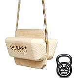 Ucraft Pocket-Sized Climbing Fingerboard | Double-Sided Grip Strength Training Board | Wooden Hang Board for Pull up Grips | 