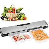 真空パック器 脱気シーラー 自動真空シーラー 真空包装機 真空パック機 密封パック機 真空調理 手動吸引機能 34cm超長密封 乾湿対応 フード シーラー 家庭用 業務用 -60Kpa強力脱気 ステンレス製 食品保存 鮮度長持ち 小型 家庭用 日本語