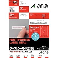エーワン ラベルシール 92面 10シート 72292