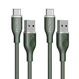 【2本セット】VOLTME USB Type C ケーブル 高耐久ナイロン USB-C 2.0 ケーブル Quick Charge 3.0/2.0対応 56Kレジスタ実装 データ転送 急速充電 タイプc ケーブル Xperia XZ XZ2、 S9 S8、LG G5 G6 V20等対応 グリーン 1m
