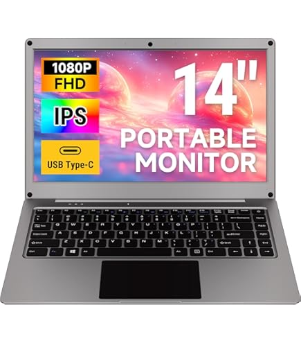 Amazon.co.jp: GrowCube ポータブルモニター キーボード付き 14インチ