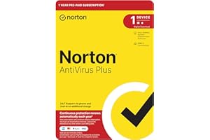 Norton AntiVirus Plus, Antivirus software for 1 Device – Includes Advanced AI Scam Protection, Password Manager and 2GB PC Cloud Backup [Digital Code]