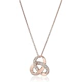 Amazon Collection スターリングシルバーダイヤモンドアクセントノットペンダントネックレス 18インチ