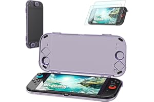 対応Nintenndo Switch2用 保護ケース、対応Nintendoo Switch2用ハードプロテクターカバー、ニンテンドースイッチ2用カバー、「NS2パープルハードケース、スクリーン強化フィルム、ポートダストプラグ、ジョイスティックキャップ
