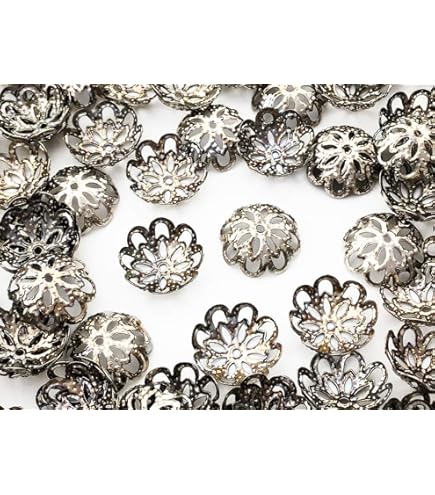 Amazon | 紗や工房 座金・花座パーツビーズキャップ14mm Silver 銀