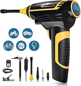 電動エアコンプレッサー 空気入れ コードレス QZT 携帯 エアーポンプ 自動車 自転車 ロードバイク適用 米式 英式 仏式バルブ対応 468 QZT 電動エアコンプレッサー 電動空気入れ コードレス 携帯エアー