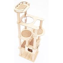 Amazon | 猫家族 キャットタワー 木製 高さ180cmスリムタワー