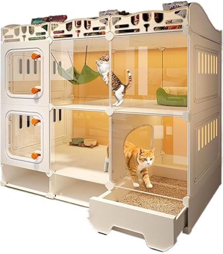 Amazon.co.jp: 猫 ケージ キャットケージ トイレ付き 折りたたみ 大型