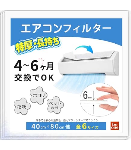 Amazon.co.jp: ビーワンショップ エアコン用フィルター 特厚6mm (40cm