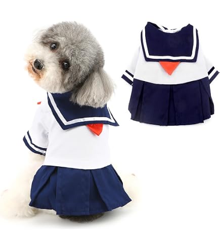 Amazon | RANPHY 犬の服 ワンピース ドレス 小型犬 セーラー服 女の子