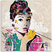 アートパネル　オードリーヘップバーン　ガラス絵画　アート　絵画　ポスター　壁掛け アートパネル 60×80 水晶絵調 KH30 オードリーヘップバーン 偉人
