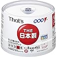 太陽誘電製 That's DVD-Rビデオ用 8倍速120分4.7GB ワイドプリンタブル スピンドルケース50枚入 DR-120WWY50BA