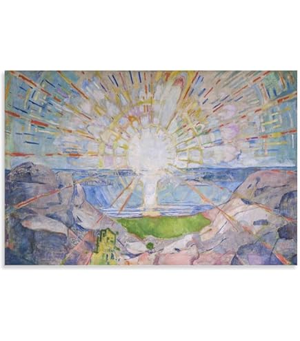 Amazon.co.jp: エドヴァルド・ムンク、キャンバス上の写真、「太陽