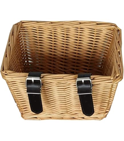 Amazon | Prasku 自転車前かご バスケット 手編み天然藤カゴ