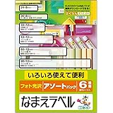 エレコム ラベルシール はがきサイズ 光沢 なまえ アソート EDT-KNMASO