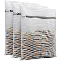 3Pcs Durable Honeycomb Mesh Laundry Bags for Delicates 12 x 16 Inches (3 Medium)