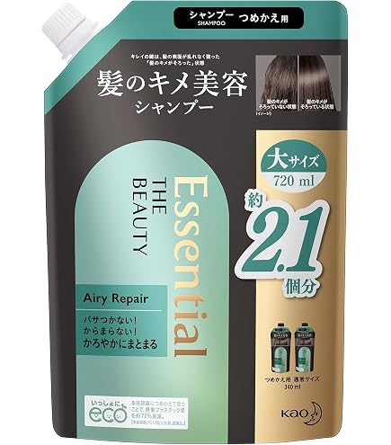 Amazon | 花王 エッセンシャル さらさら速乾 シャンプー 詰替え用