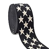 PH PandaHall ポリエステル 平ゴム 星 弾性バンド 幅広 全長4.57m パジャマゴム パンツのゴム 裁縫材料 手芸 洋服 ゴムバンド ゴム紐 交換バンド 手作り素材 黒 幅約40mm
