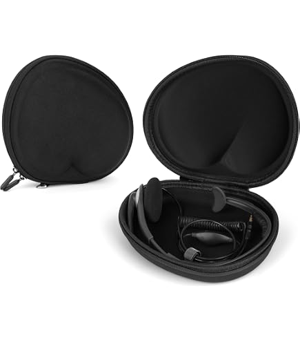 Jabra ワイヤレスヘッドホン ブラック 収納ケース付き Amazon | トラベルハードケース ヘッドセット ヘッドフォン 保護