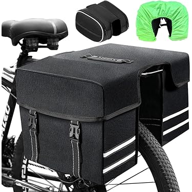 IBERA 自転車用バッグ 黒 大容量 Amazon | IberaイベラPakRak自転車用 全天候型2点セットパニエ