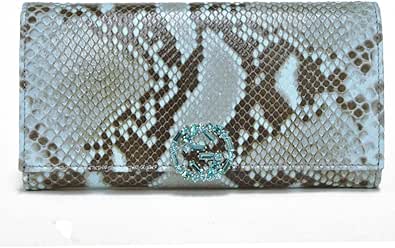 グッチ Gucci Gg Sparkling Python Continental Wallet Ggスパークリングパイソンコンチネンタル ビジュー付き蛇革2つ折り長財布 Lkc1g 1419 Pastel Blue 並行輸入品 Gucci グッチ 財布 Amazon
