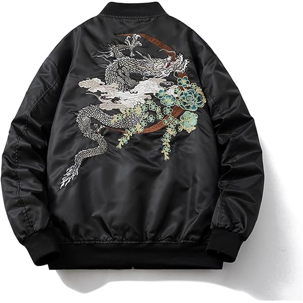 Amazon | [Rosesky] ジャケット 和柄 メンズ 横須賀ma1ジャケット 刺繍