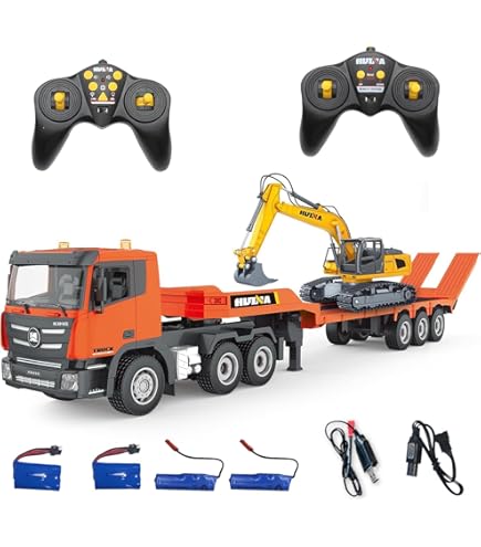 Amazon.co.jp: 【全長860mm】 1／20 重機回送大型トレーラー