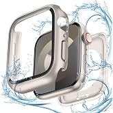 【360度防水設計】 CAERMA for アップルウォッチ カバー Series 11/10/9/8/7/SE3/SE2/SE/6/5/4 40mm 超薄型 for Apple Watch カバー 2in1防水 PC素材 硬度9H強化ガラス 高透過