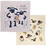 林(Hayashi) ウォッシュタオル 2柄組 ガーゼパイル ひつじのショーン 34×35cm キャラメル WM474800