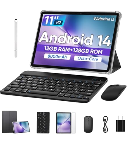 Android 14 Tablet, 11 inch Tablets Octa-Core, Tablet PC with