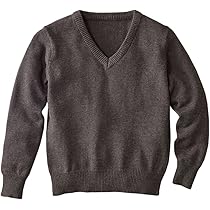 Amazon | [ニッセン] 男子スクールニットウェア 綿100％V