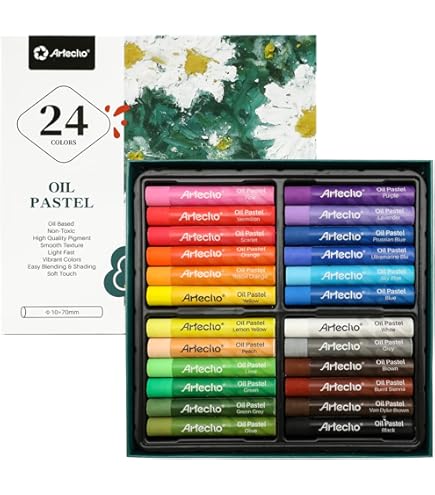 Amazon.co.jp: Artecho ネオンオイルパステル 12色セット ソフト