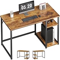 Amazonで購入のデスク（机） Amazon | ZXD 机 pcデスク ラック付きデスク 幅80cm×奥行50cm