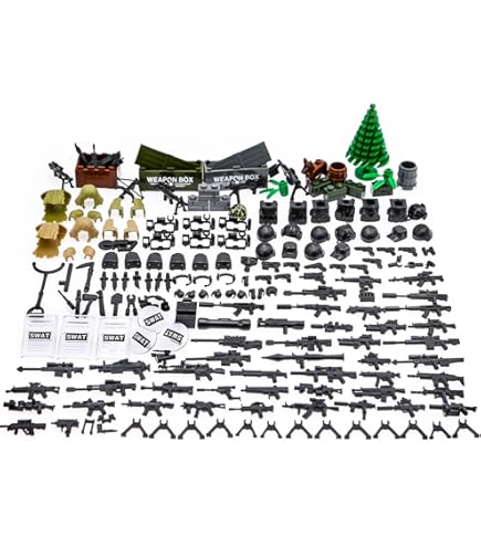 早い者勝ち！アクショントイガン5個セット Amazon.co.jp: BloxBrix 106 個 武器 - マシンガン - ガンと互換