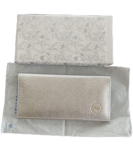 Amazon.co.jp: 皇居 長財布 シルバー 皇居売店 限定財布 本革、菊の御