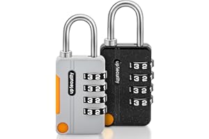 NINEMAX 2 Pcs Luggage Combination Locks with Security, Gym Locks with Use Easily, Travel Padlocks with Strong Structure (Black, Grey)
