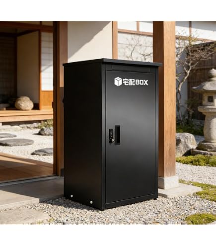 Amazon.co.jp: スチール製脚付き宅配ボックス 幅50×奥行40×高さ68.5cm