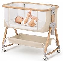 Amazon.co.jp: ベビーベッド 添い寝 折りたたみ 新生児〜6ヶ月 6段階高
