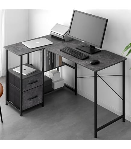 Amazon | タンスのゲン パソコンデスク L字 幅120cm 【広々天板＆豊富