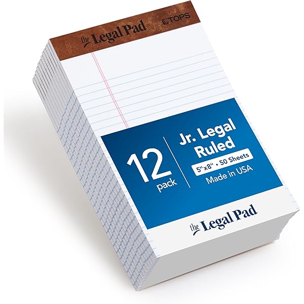 TOPS The Legal Pad Legal Pad, Perforated, Canar, 12 Pads/Pack