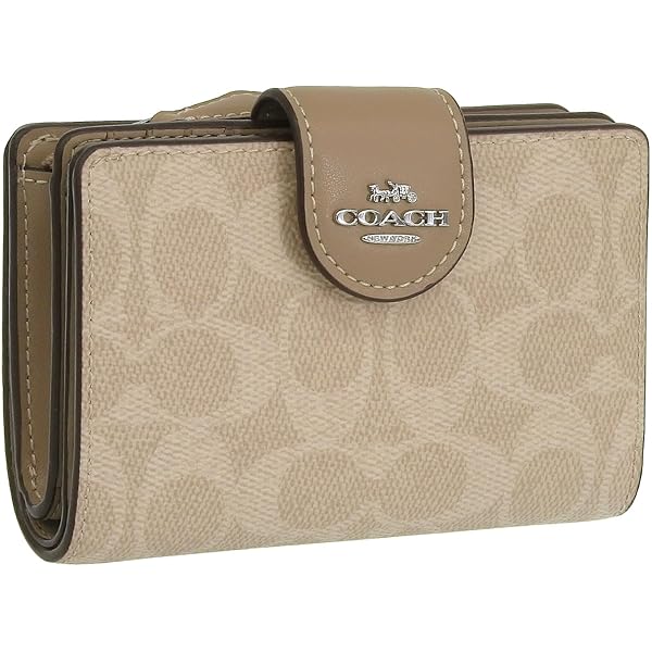 COACH 二つ折り財布 ベージュ　（並行輸入） コーチ COACH アウトレット 二つ折り財布 シグネチャー ミニ財布