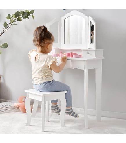 Amazon.co.jp: BTM ドレッサー おままごと 姫系 可愛い 子供ドレッサー