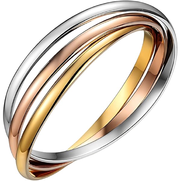 Amazon | JewelryWe レディース ブレスレット 3連リング バングル