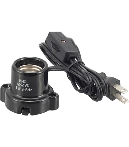 Amazon.co.jp: コード付レセップ コンセント E26黒 HS-L2615ZR/K: DIY