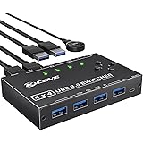 KCEVE USB切替器3.0、USB切り替え機4入力4出力5Gbps高速転送、手動切替器PC4台用、共有4USBデバイス、USB切替器ハブ、マウス、キーボード、スキャナー、プリンターなどサポート