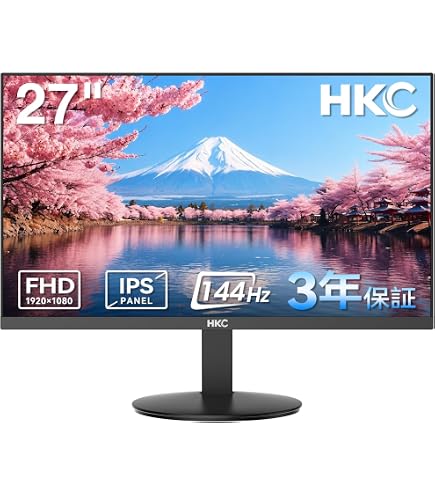 Amazon.co.jp: KOORUI モニター 27インチ pcモニター 144Hz フルhd