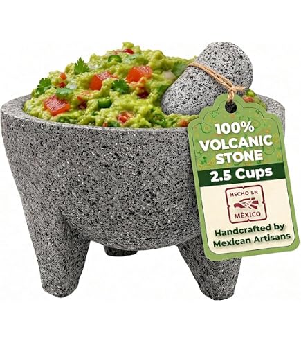 Amazon.co.jp: 本物の手作りメキシコ製すり鉢とすりこぎ、Molcajete