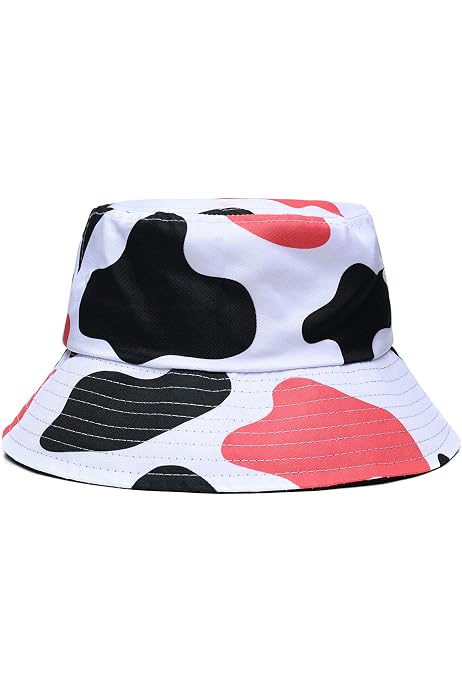 Reversible Cow-Pattern Bucket-Hats 