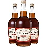 Yomeishu Manufacturing Ginseng Liquor (24.7 fl oz (700 ml), Set of 3, Dried Ginseng, Steamed Ginseng, Maca, Nourishing and En